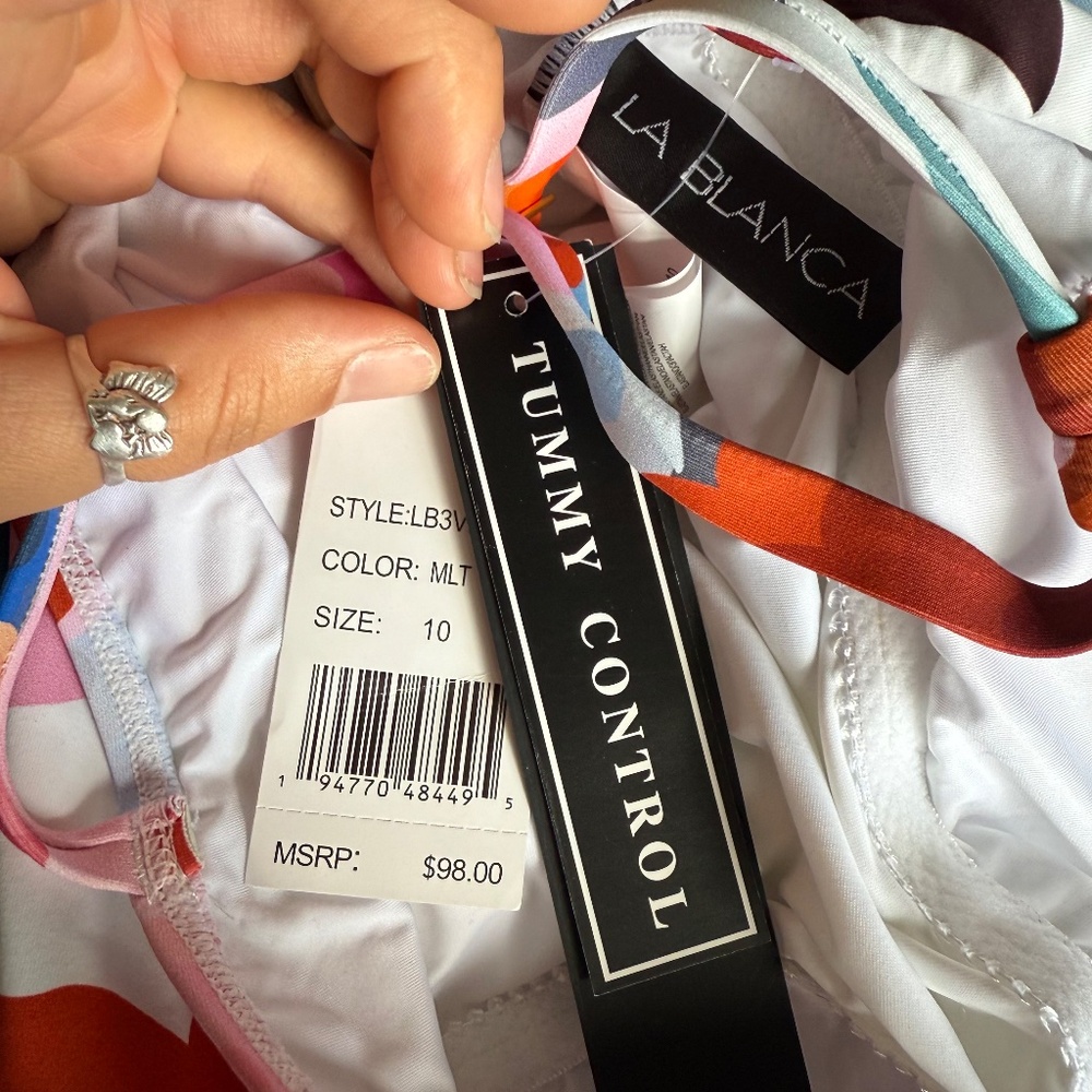 NWT Swimwear Top Bathing Suit La Blanca Tummy Control Size 10 - Picture 6 of 8